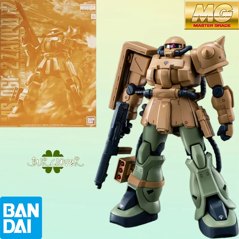 Bandai Original MG Online-exclusivo Zaku II F2 tipo MS-06F2 1/100 figura de acción de Anime juguetes de modelos de ensamblaje regalos para niños