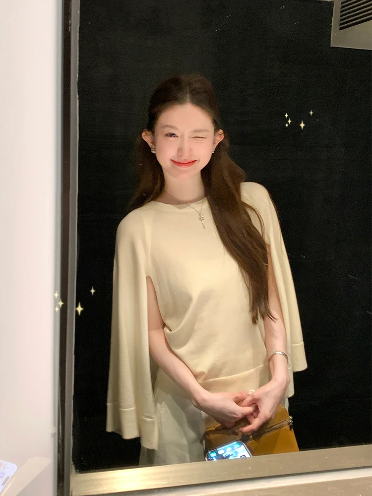 fujia-qianjin-ニットショルダーラップ女性の初秋の新しい高級感のあるアウターウェアスカーフネックウォーマーケープトップ