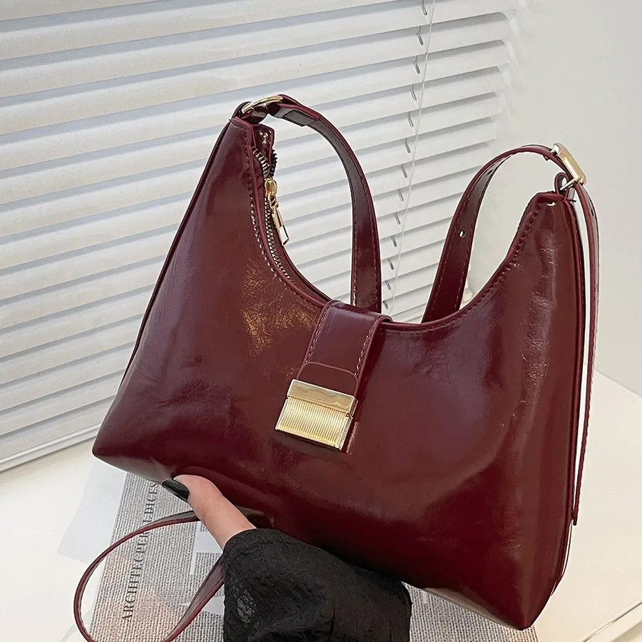 

2025 Spacious Vintage Underarm Bag, Niche Shoulder Purse for Women, Luxe Top Handle Tote, Fashion Commuter Crossbody