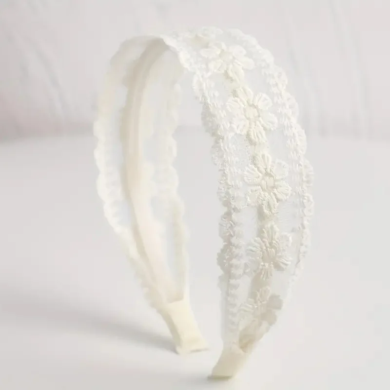 

New Cute Elegant White Lace Hairbands Headband Women Kids Scrunchies Hair Head Hoop Band Accessories Headdress Headwear Ornament