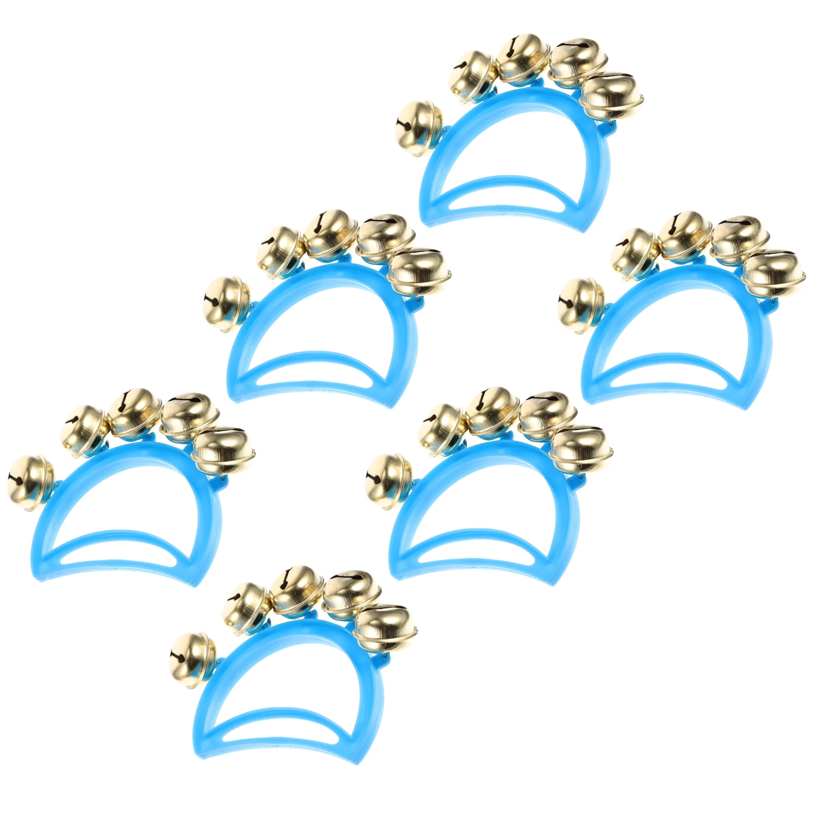 

6 Pcs Hand-crank Ring Tambourines Kids Percussion Shaking Bells Toys PP Iron Material Clear Sound Hearing Training Child Musical