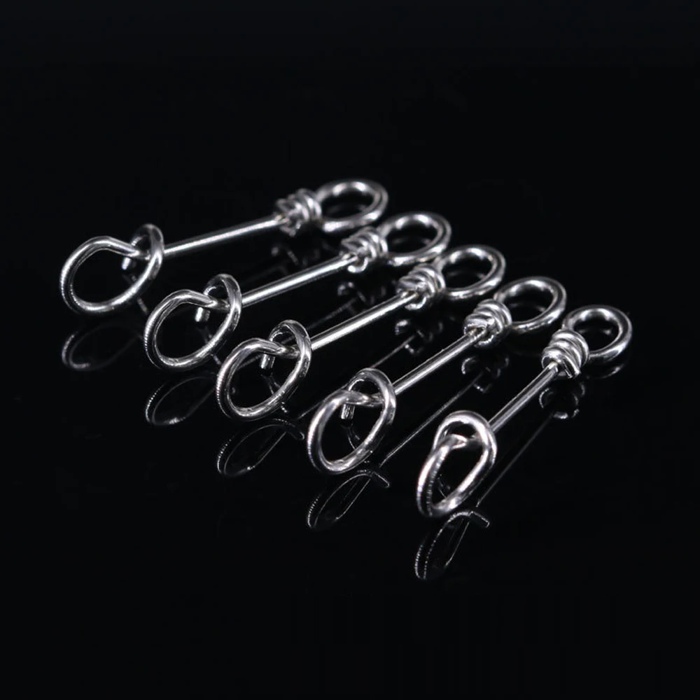 DNDYUJU 100X Stainless Steel Fishing Express Snap Hooked Snap Pin Fastlock Clip Accessories Tackle For Barrel Swivel Lure Hook