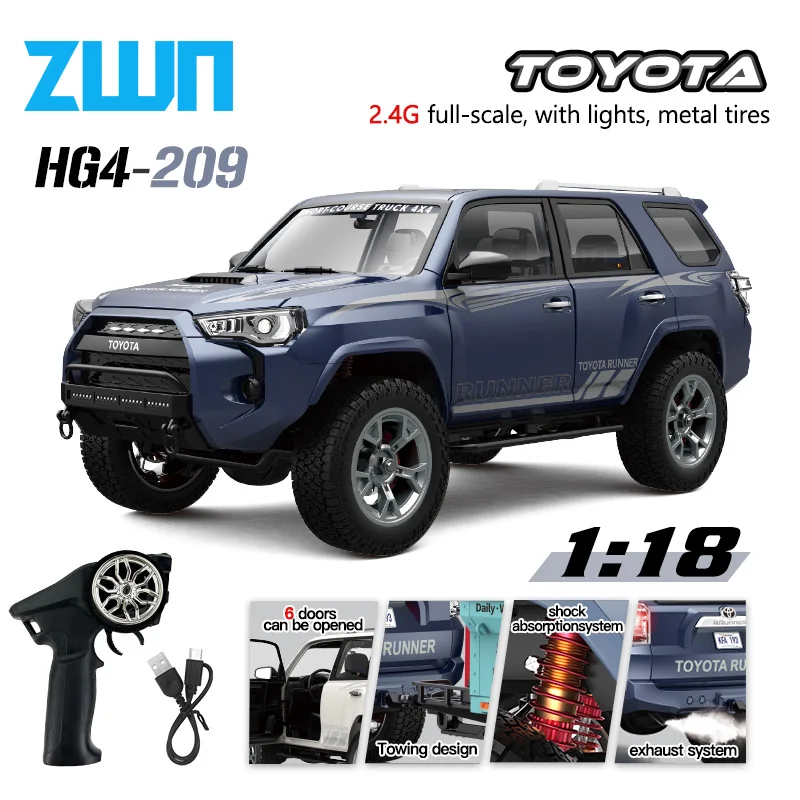 

ZWN GH4-029 2.4G Full Scale Remote Control Car with Simulate Led Lighting and Sound Off-Road Climbing Truck RTR Rc Cars Toys