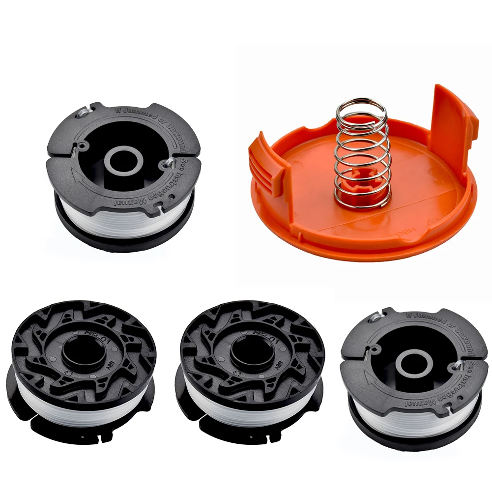 4 Pack AF100 Grass Trimmer Spool With Cap And Spring Auto Feed Replacement Line For Black Decker GL280 GL301 GL425 GL430 GL545 P