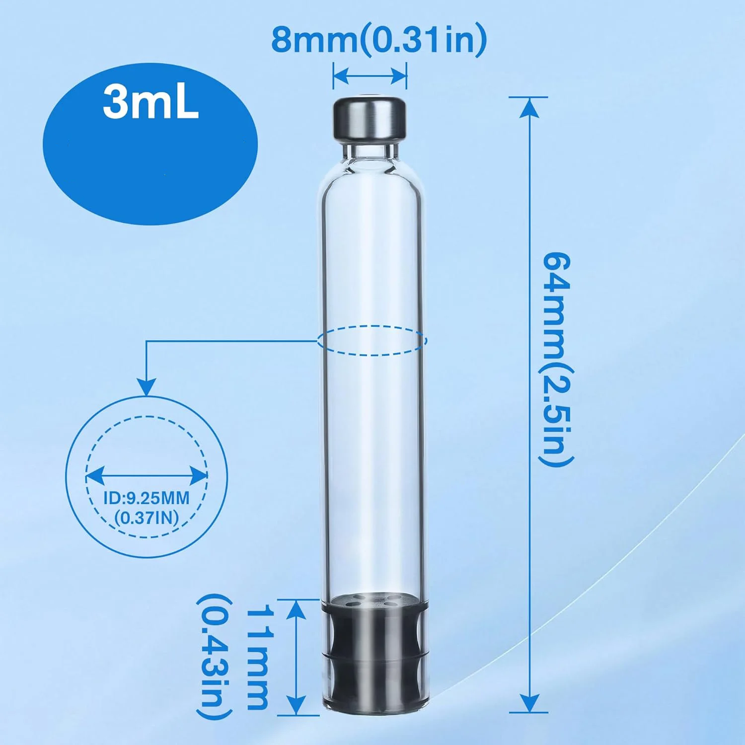 10/20/30/40/50pcs Sterile Individually Packaged 3ml Insulin Pen Cartridge, Disposable Insulin Injection Consumable Sleeve image 2