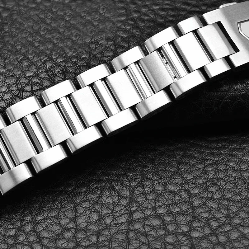 Stainless Steel Silver Bracelet Strap, 22mm, Solid, Watch Accessories, Band, 316L, Fine, Tag Heuer, Calera Series, 22mm