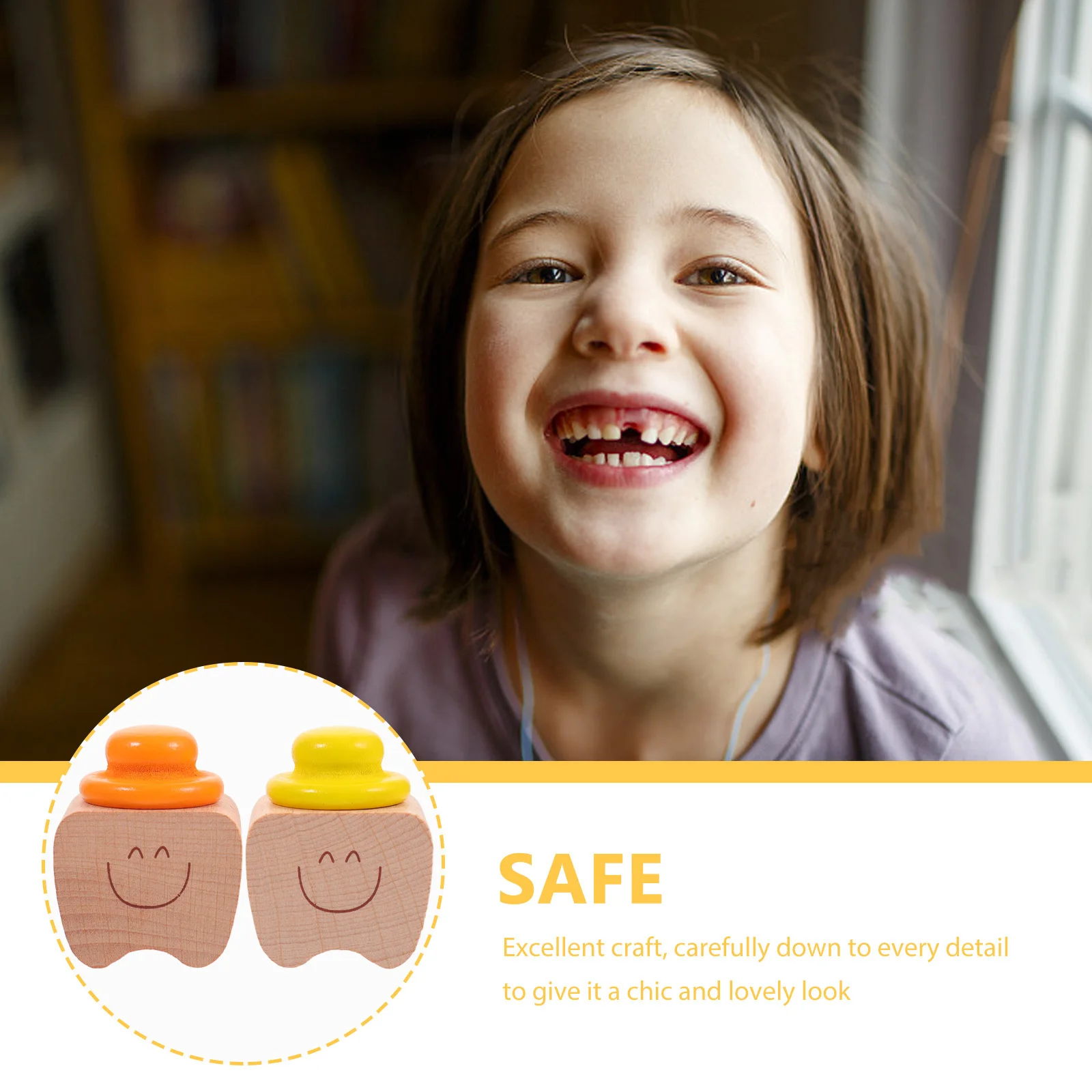 2 قطعة صندوق تخزين الأسنان الطفل منظم تذكار خشبي لجمع الأسنان الأولى حاوية ذاكرة الرضع الاطفال آمنة غير سامة #3