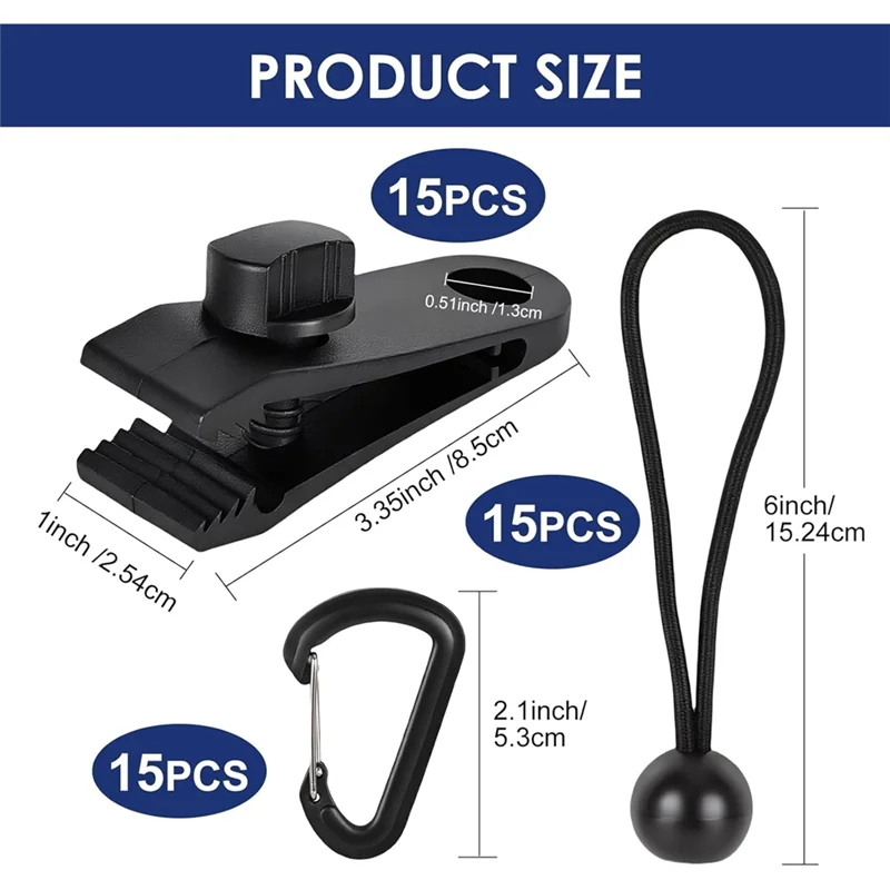 

A70P 45Pcs Tarp Clips, Tarp Clips Heavy Duty, Tie Downs, Heavy Duty Lock Grip, For Camping Tents And Swimming Pool Covers