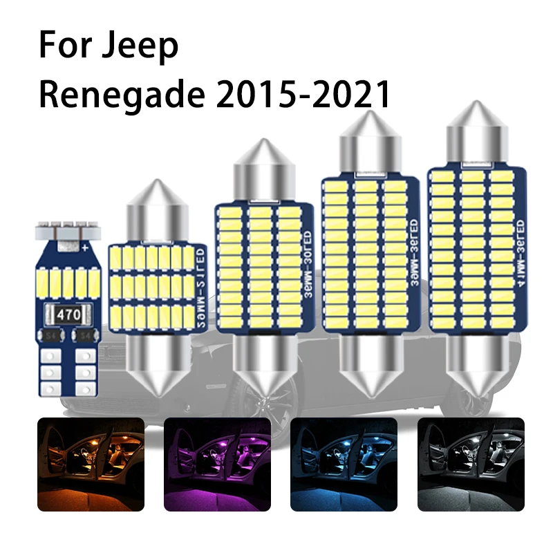 

Car LED Interior Light Canbus For Jeep Renegade 200 800 1000 2015 2016 2017 2018 2019 2020 2021 Accessories Indoor Lamp Kit