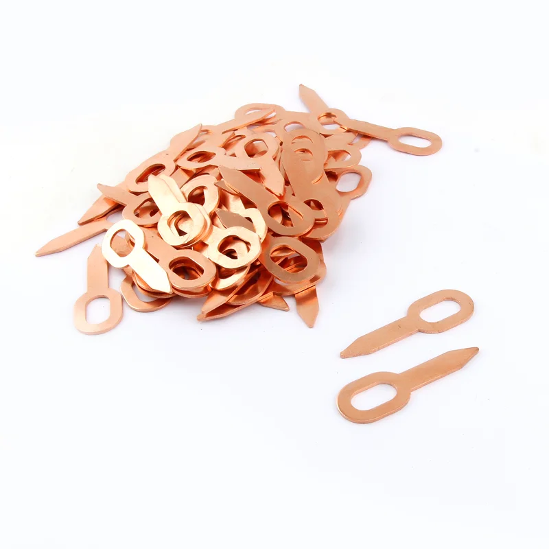 

100Pcs Key Shape Copper Ring Welding Kit Accessories Dent Pulling Rings Hook Washer Pull Hammer Kit