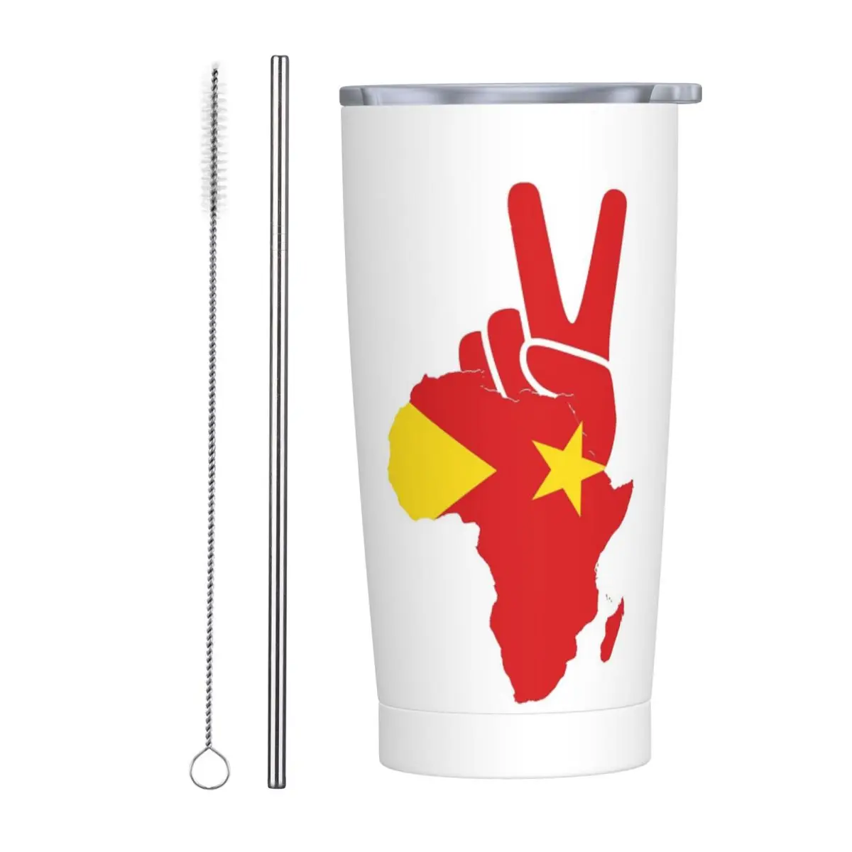 Tigray Peace Africa Proud Flag Ethiopian Tigray Stainless Steel Tumbler Vacuum Insulated Mugs Thermal Cold Cup Straws With Lid