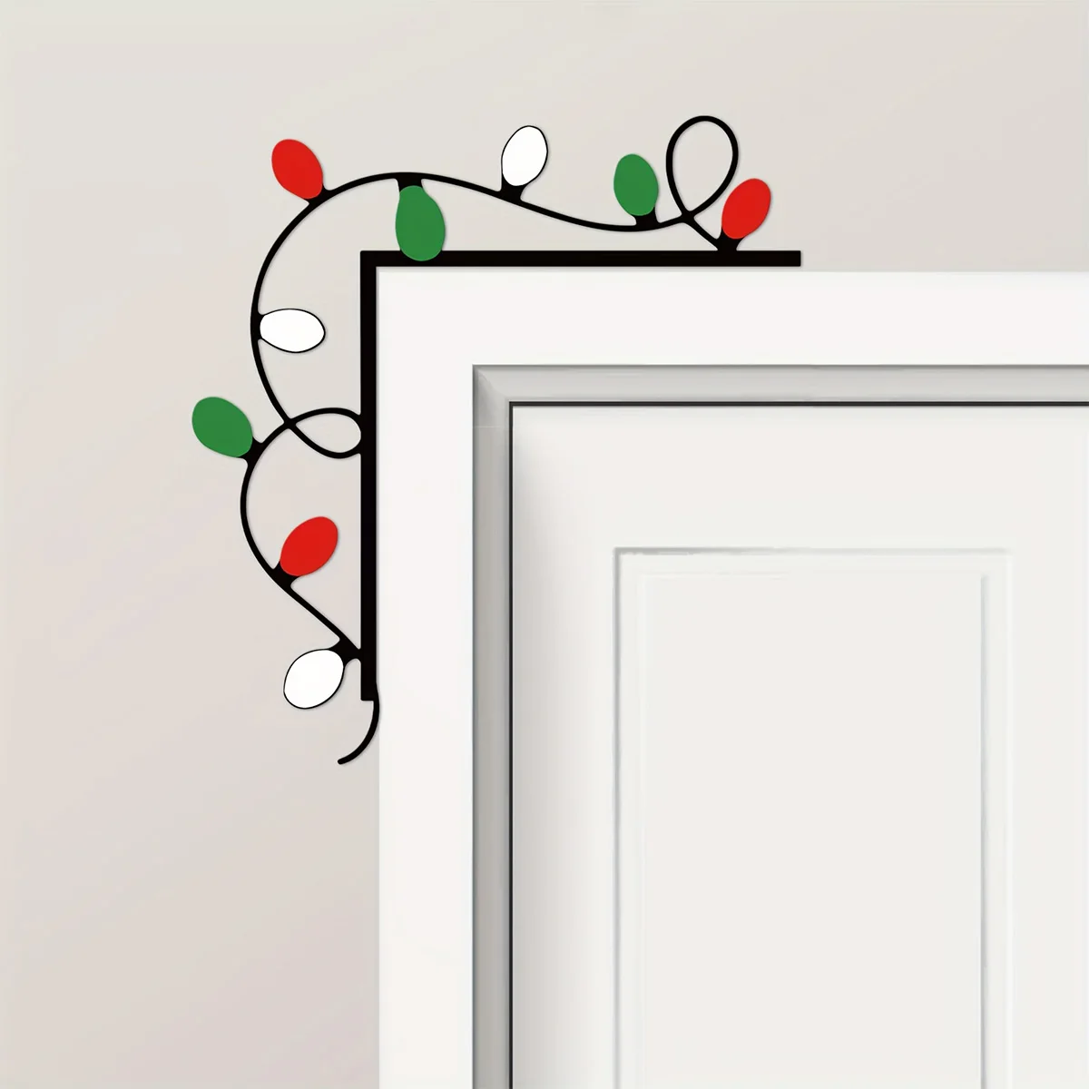 1Pc/2Pc Iron Art Colorful Door Corner Decorations, Bedroom and Living Room Frame Decoration, Christmas Decoration/Christmas Wall Art/Living Room Christmas Decoration/Hanging Christmas Decoration, Perfect for Holiday Celebrations, Weddings, Christmas.
