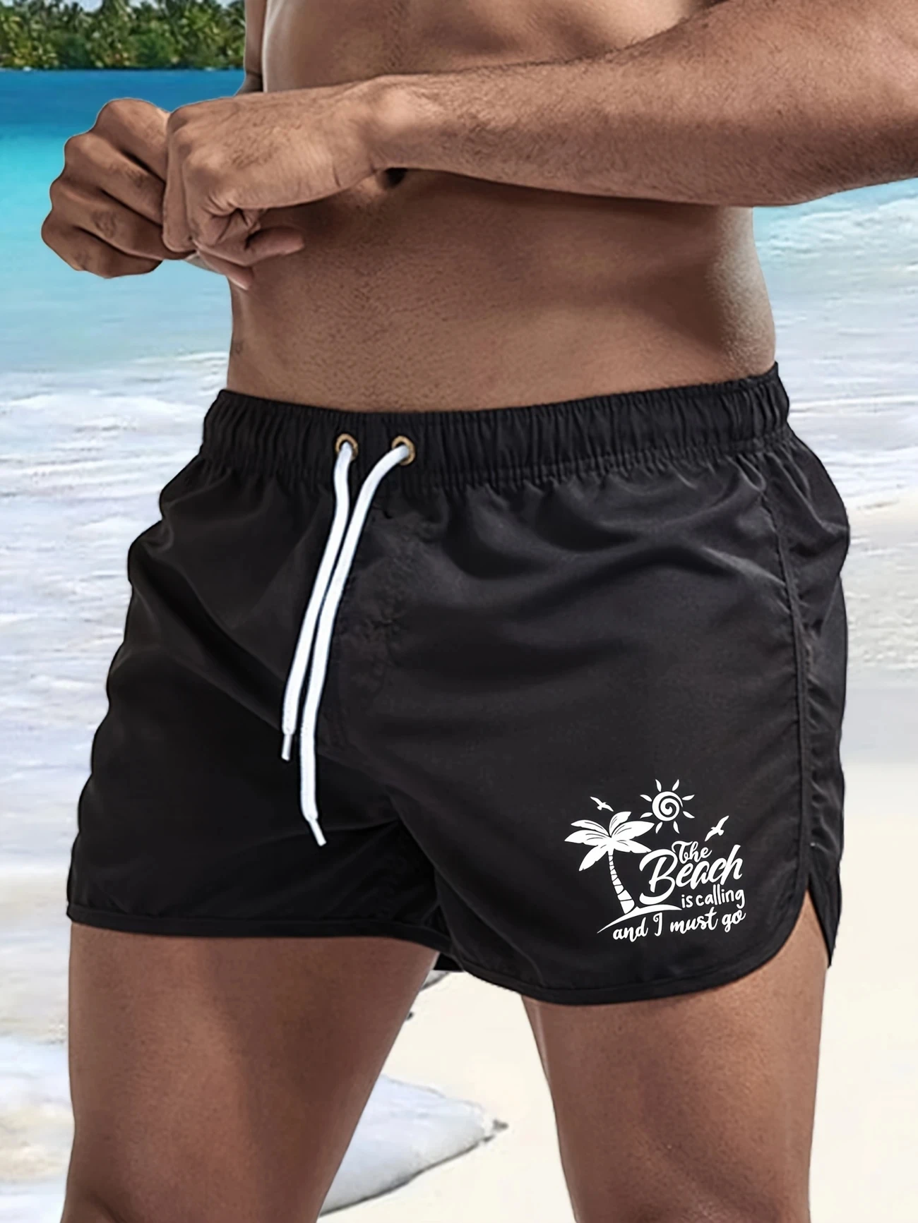 

Men's Breathable Drawstring With Pockets Quick Dry Swim Trunks Bathing Suit Board Shorts Swim Shorts for Surfing Beach Summer