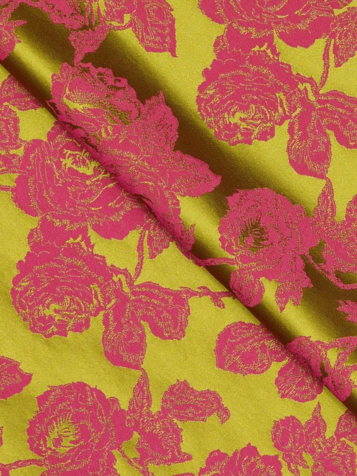 

Traditional Textile Silk Satin Embroidered Red Flower Silk Pure Silk Brocade Clothing Fabric Chinese Design