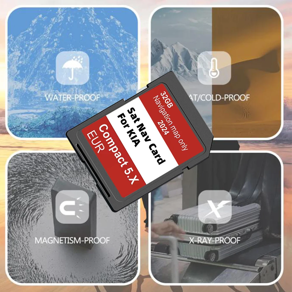 SD 메모리 카드 내비게이션 GEN5, 기아 카렌스, 씨드, 니로, 옵티마, 피칸토, 리오, 소울, 스포티지, 스토닉 자동차 컴팩트 5.X 업데이트, EU 지도