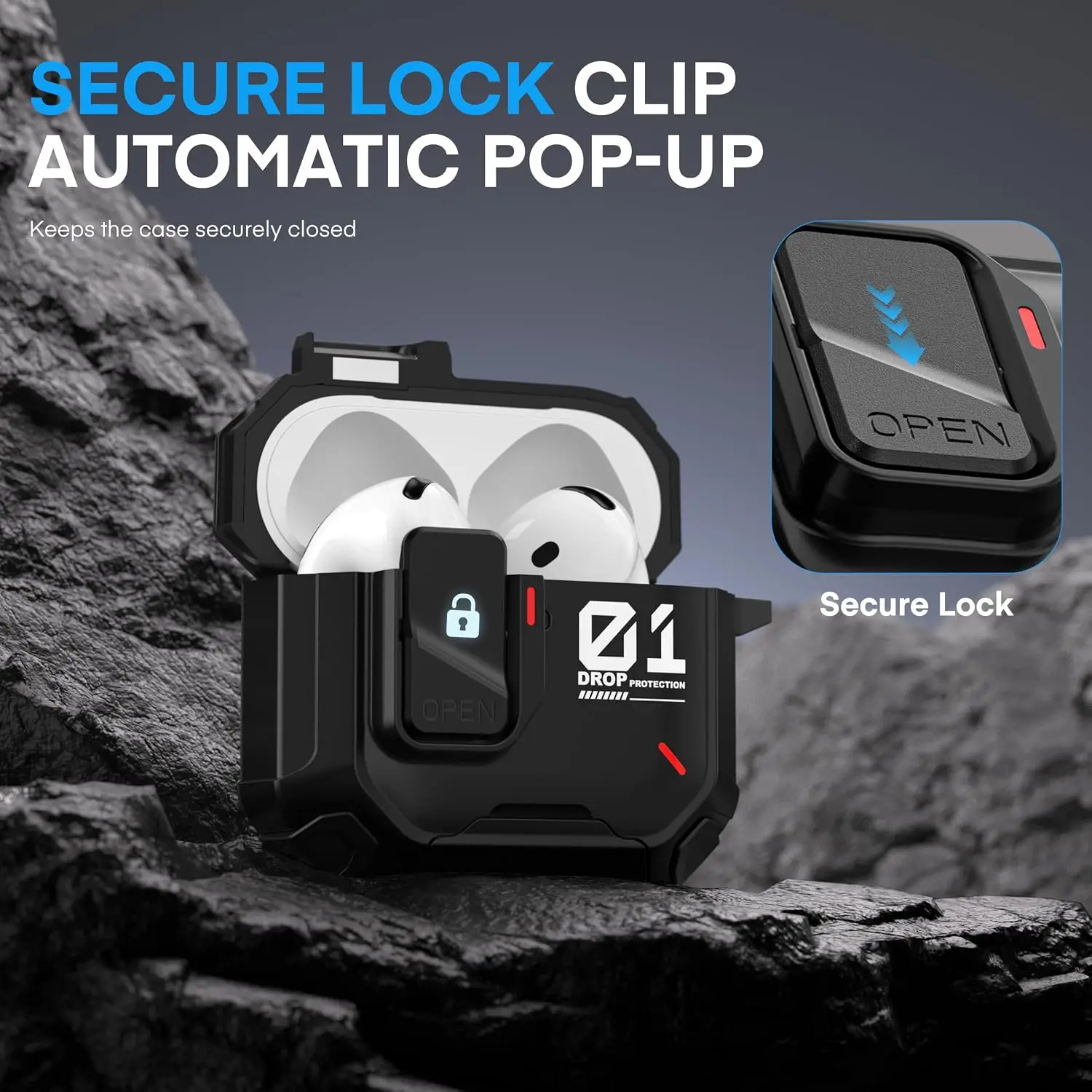 2026 Case for AirPods 5/4 with Magnetic Lock Lid Compatible with Magsafe Phone Stand Design Protective Case for AirPods 5/4/Pro3