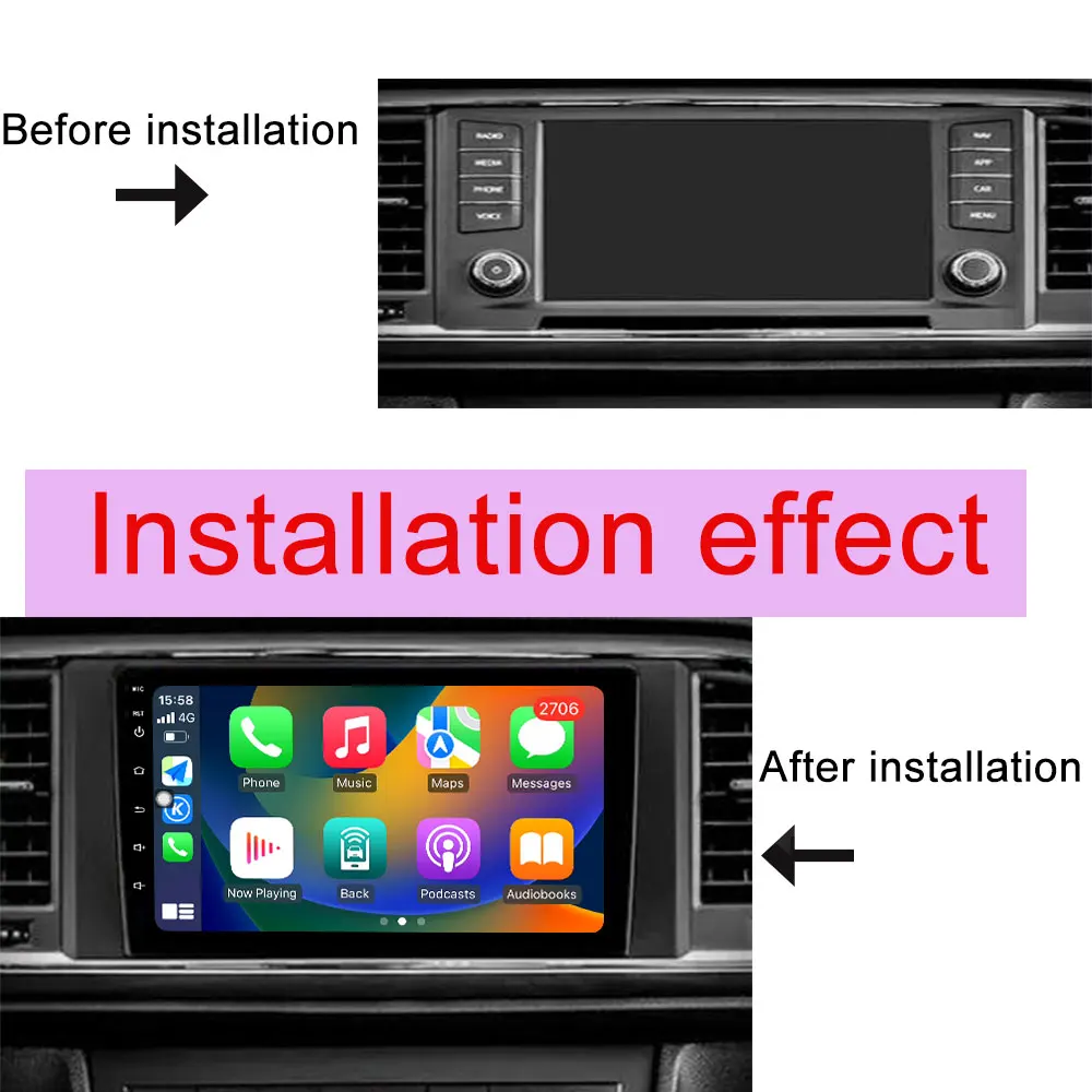 Carplay for Seat Ateca Cupra 2016 - 2020 QLED Screen Car Radio Video Audio Multimedia Player Split Screen GPS Navi DSP Stereo BT