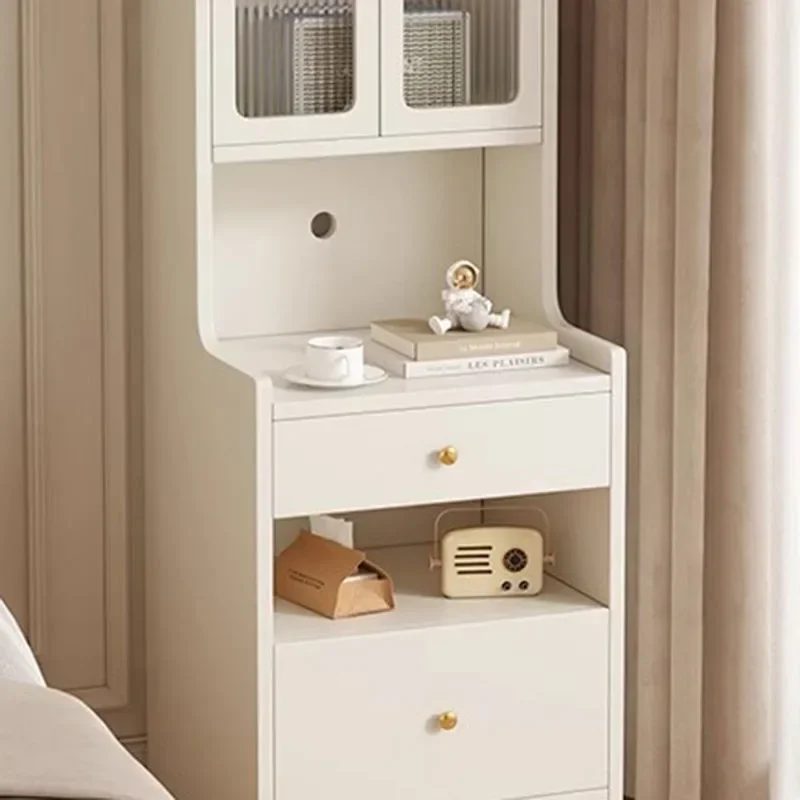

Storage Rustic Nightstands White Narrow Minimalist Small Makeup Bedside Table Nordic Mesa De Cabeceira Home Furniture
