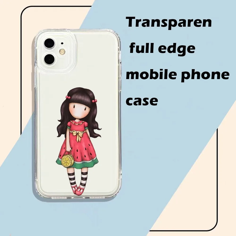 Lovely S-Santoro G-Gorjuss Phone Case For Iphone 15 11 13 14 Pro Max 7 8 Plus X Xr Xs Max Se2020 12mini Transparent Cover