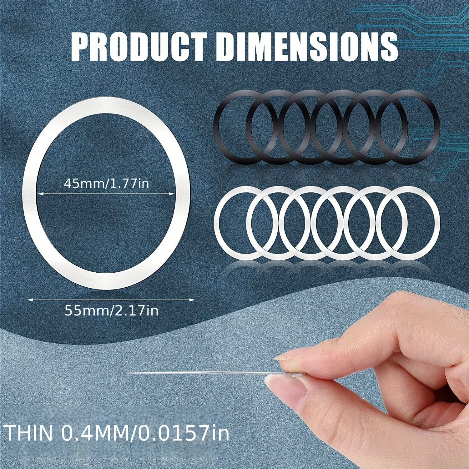 10PCS für Magsafe Magnetische Platte Ring Universal Aufkleber Unterstützung Drahtlose Ladegerät Metall Platte Blatt für iPhone Samsung Xiaomi – Detail 1