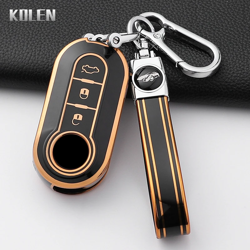 TPU Car Flip Key Case Cover For FIAT 500 Ducato Panda 500L Punto Lancia Musa For Citroen Jumper For Peugeot Boxer Accessories view 3