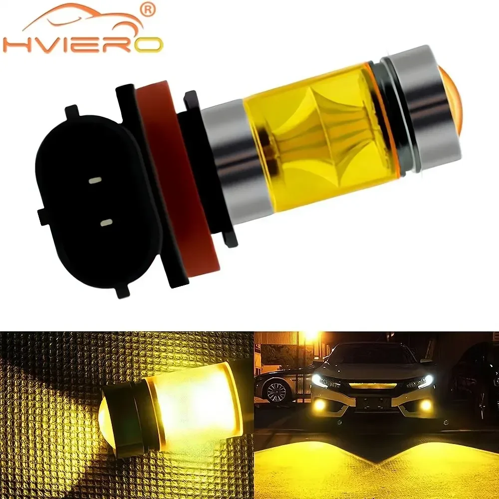 1PCS Led Car Fog Light H8 H11 1156 H16 4300K Yellow Turn Signal Super Bright Bulb Plug Play 12V Auto Accessories Lamp Waterproof