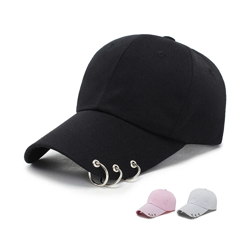 Hip Hop Women\'s Baseball Cap With Ring Circle Snapback Hats For Men Women Unisex Dad Hat Adjustable Kpop Style