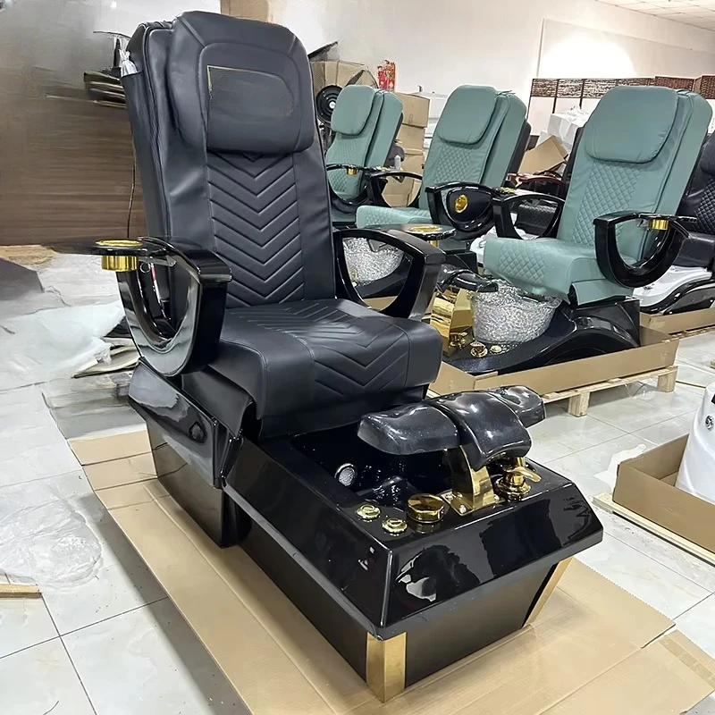 

High-end stainless steel electric black leather luxury foot massage chair