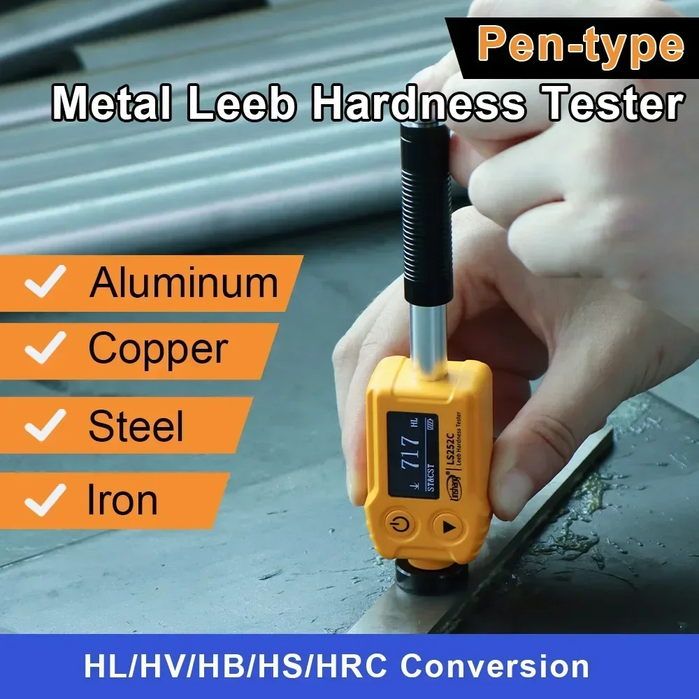 B-M Hardness Tester Leeb Testers Durometer LS252C C Impact Device Integrated Pen-type Convert  to HRA/HRB/HRC Good Repeatability