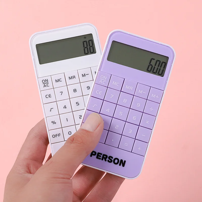 2023 New Kawai Ikatoon Seamless Key Calculator Cute Student Kids Arithmetic Palm Small Desktop 10 Digit Calculator