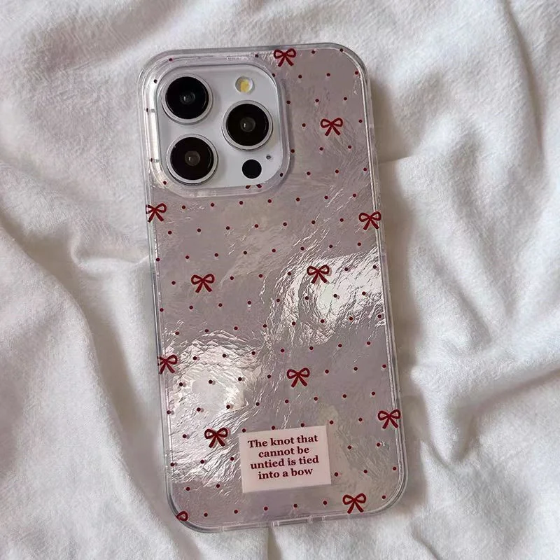 Red Polka Dot Butterfly Phone Case For iPhone 15 16 16e 12 11 14 Pro Max 13 X XR XS 78 Plus SE 2020 2022 Vortex Pattern Cover