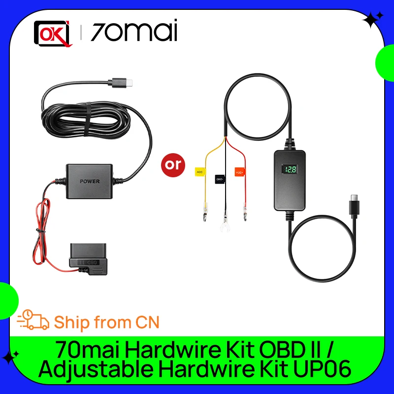 70mai Dash Cam Hardwire Kit OBD-II & Adjustable Hardwire Kit UP06