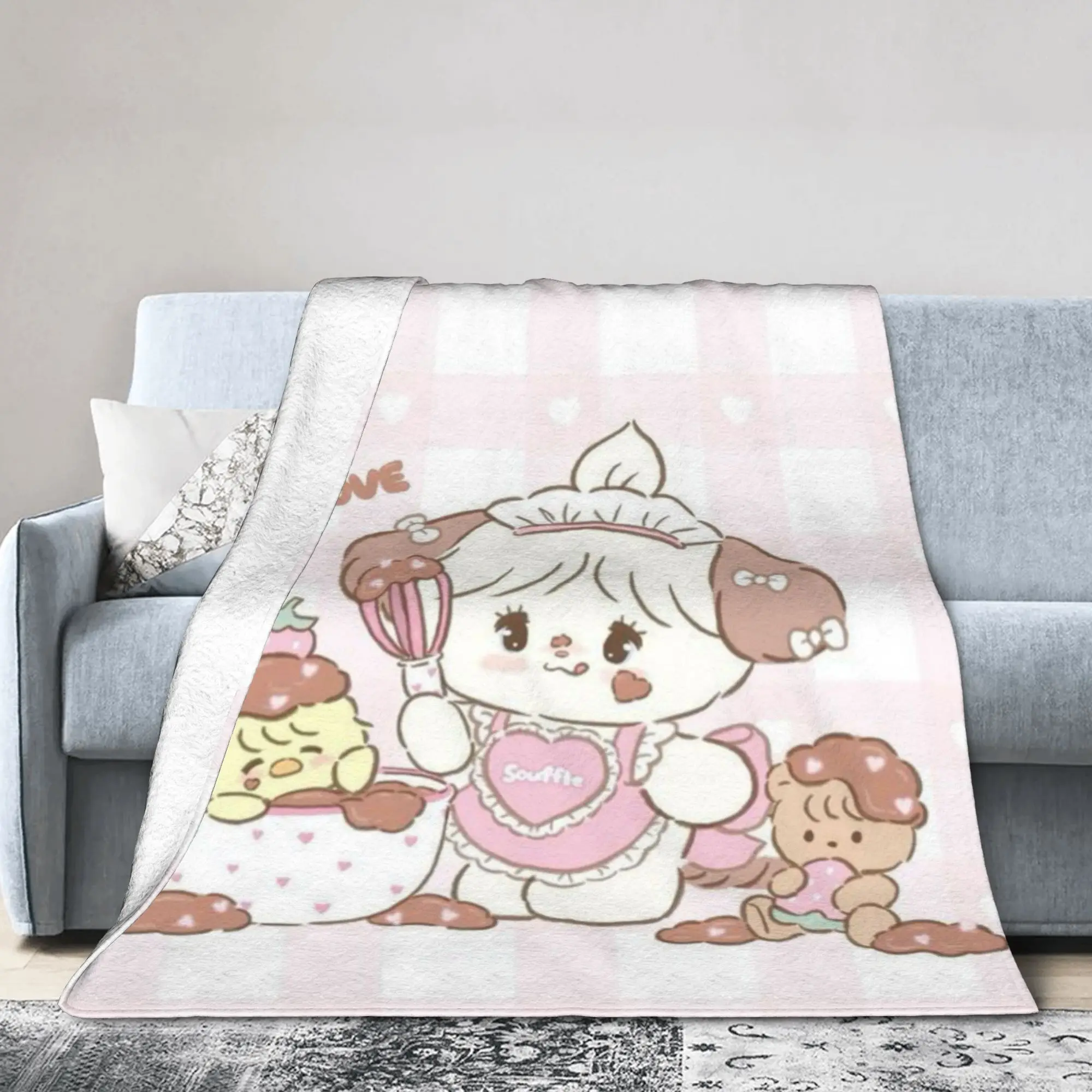 Mikkos Souffle Cooking Fleece Throw Blankets Blanket for Bedding Office Super Soft Bedroom Quilt,