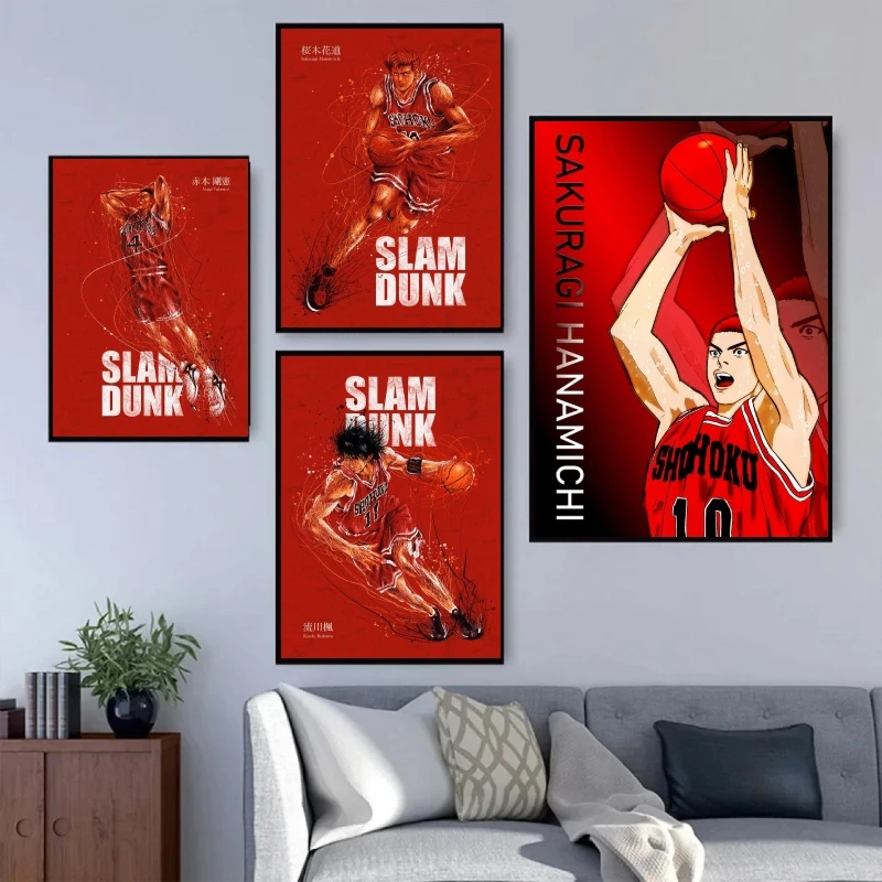 

Anime Slam Dunk Canvas Poster Basketball Sakuragi Hanamichi Rukawa Kaede Wall Art Painting Print Bedroom Living Room Decor Mural