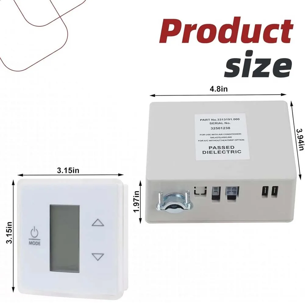 3316230.000 RV Wall Thermostat/Relay Box Heat/Cool For Dometic For RV/Camper Conditioners Temperature Display