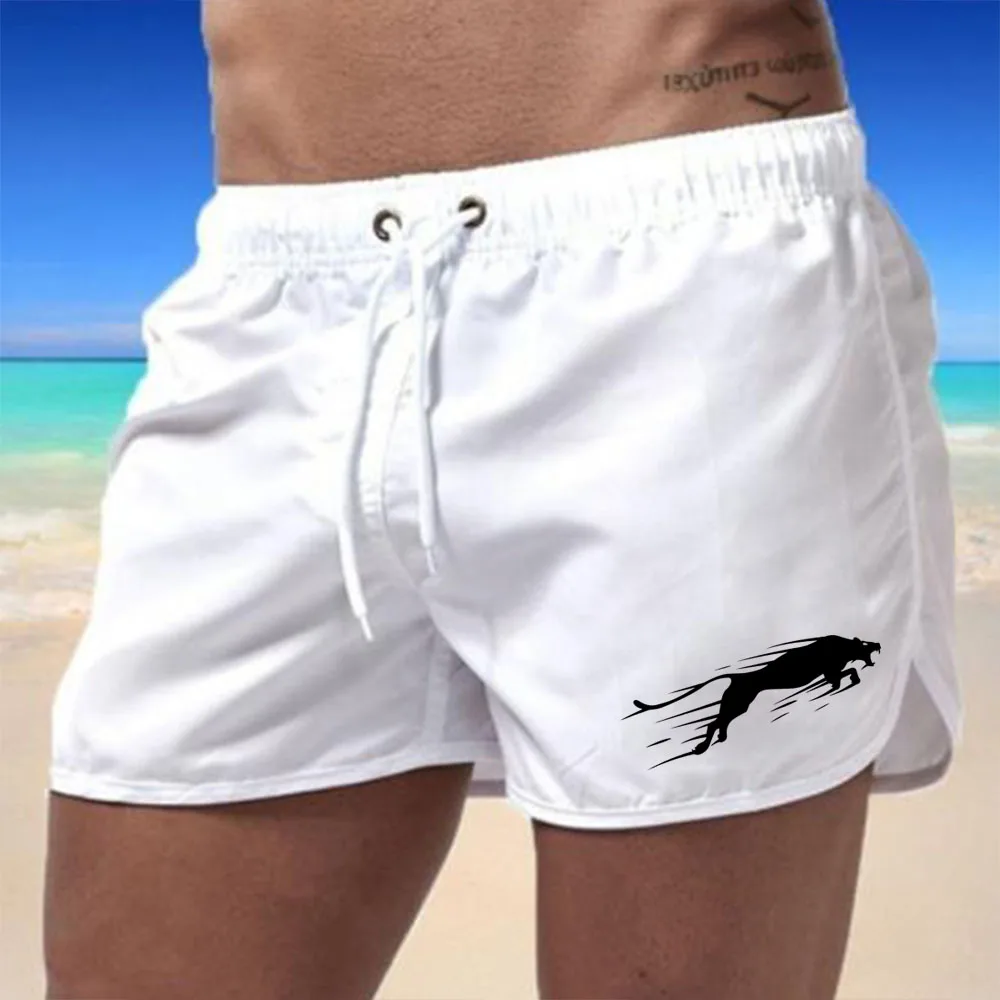 Pantalones cortos de playa para hombre, pantalones cómodos de secado rápido, pantalones de natación con cordón, pantalones de surf de playa a la