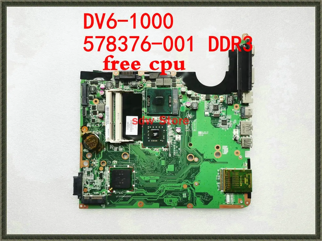 578376-001 DAUT3JMB6C0 DV6-1351NR Laptop Motherboard For HP Pavilion DV6 DV6-1000 DV6-1350US Mainboard DDR3 GM45 chipset