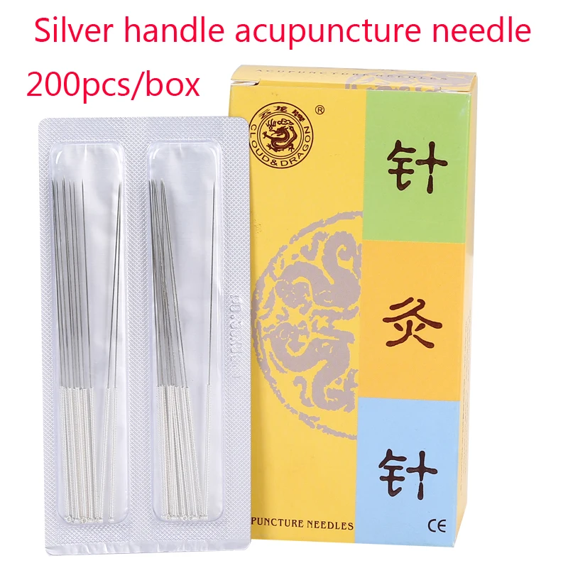 

200Pcs Non-disposable Traditional Silvering Handle Acupuncture Needles Reusable Sterility Packing Medical Beauty Face Needle