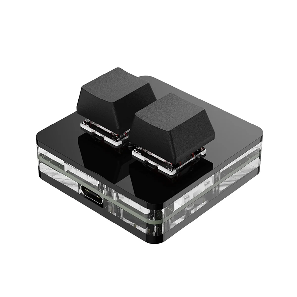 

Custom Mini Keyboard 2 Key RGB Macro OSU Keypad Programmable Mechanical Keyboard for Gaming Working, Black Type A
