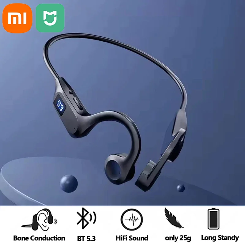 Беспроводные наушники Xiaomi Real Bone Conduction, спортивные наушники, Bluetooth-совместимая гарнитура, громкая связь с микрофоном для бега