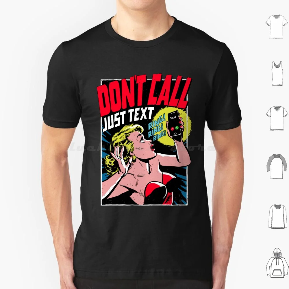 Camiseta con texto "Don't Call Just", talla grande, 100% algodón, cómics Vintage, películas, policía de terror, suspense, mujer, llamada, mensaje de texto