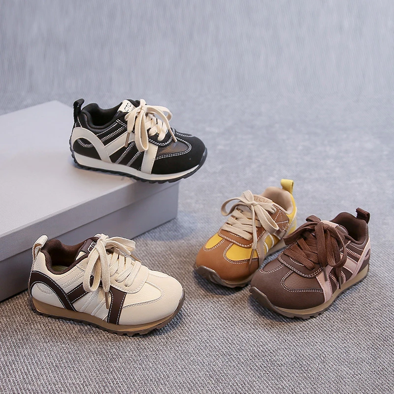 

Детские теннисные туфли с мягкой подошвой на липучке, детская повседневная обувь с закрытым носком, осень 202, новая спортивная обувь для мальчиков и девочек, модный комфорт