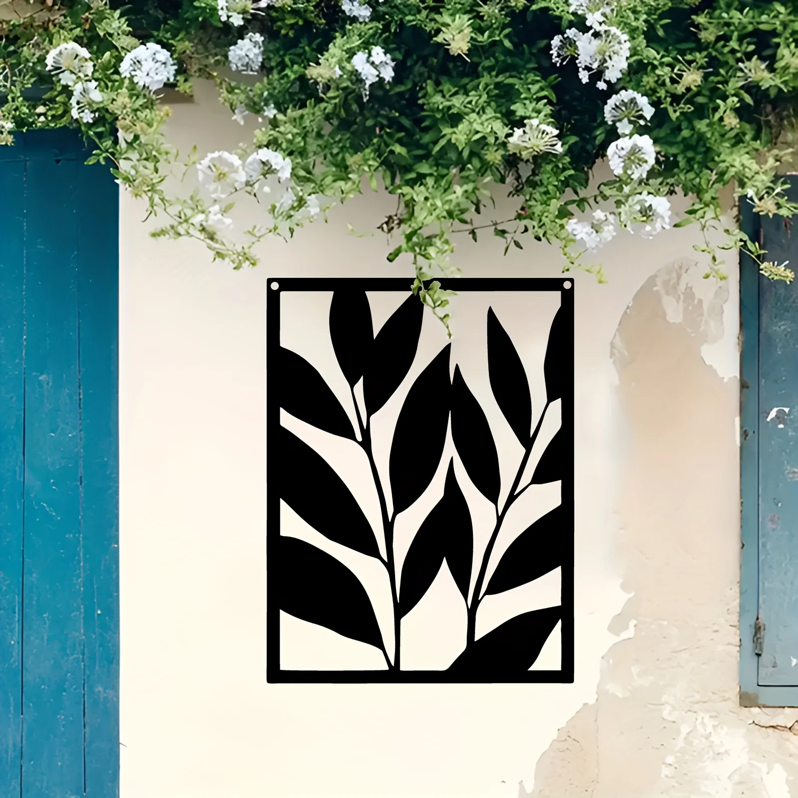 Vintage Leaf Iron Wall Art Large Abstract Metal Sculpture Powder Coated Rustproof Rustproof Hanging Decor Gift Ornament