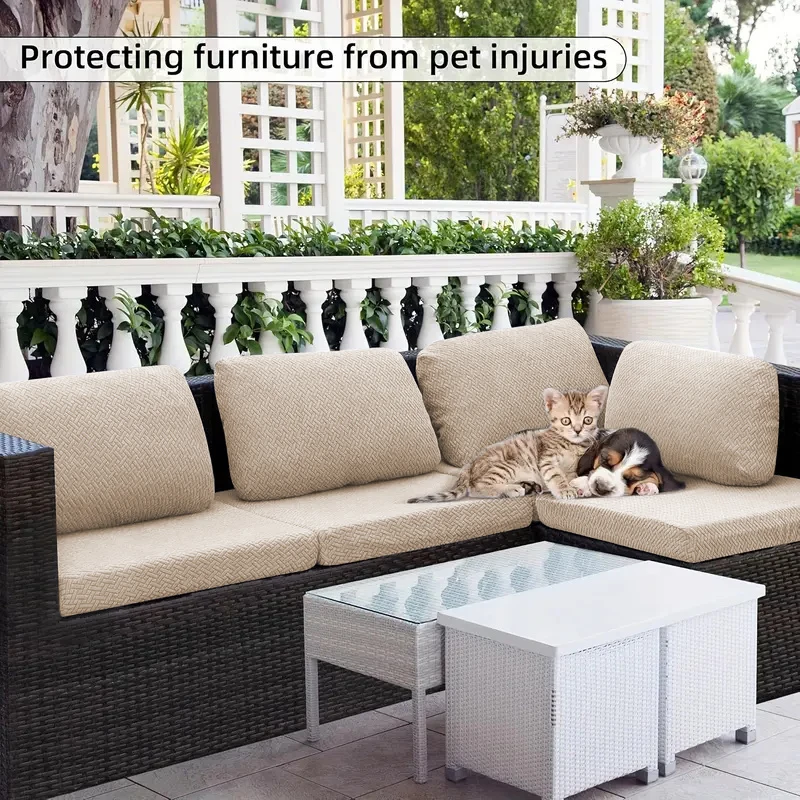 Outdoor Stretch Patio Sofa Kussenhoezen Protector Stretch Afneembare Bank Hoes voor Slaapkamer Kantoor Woonkamer Thuis