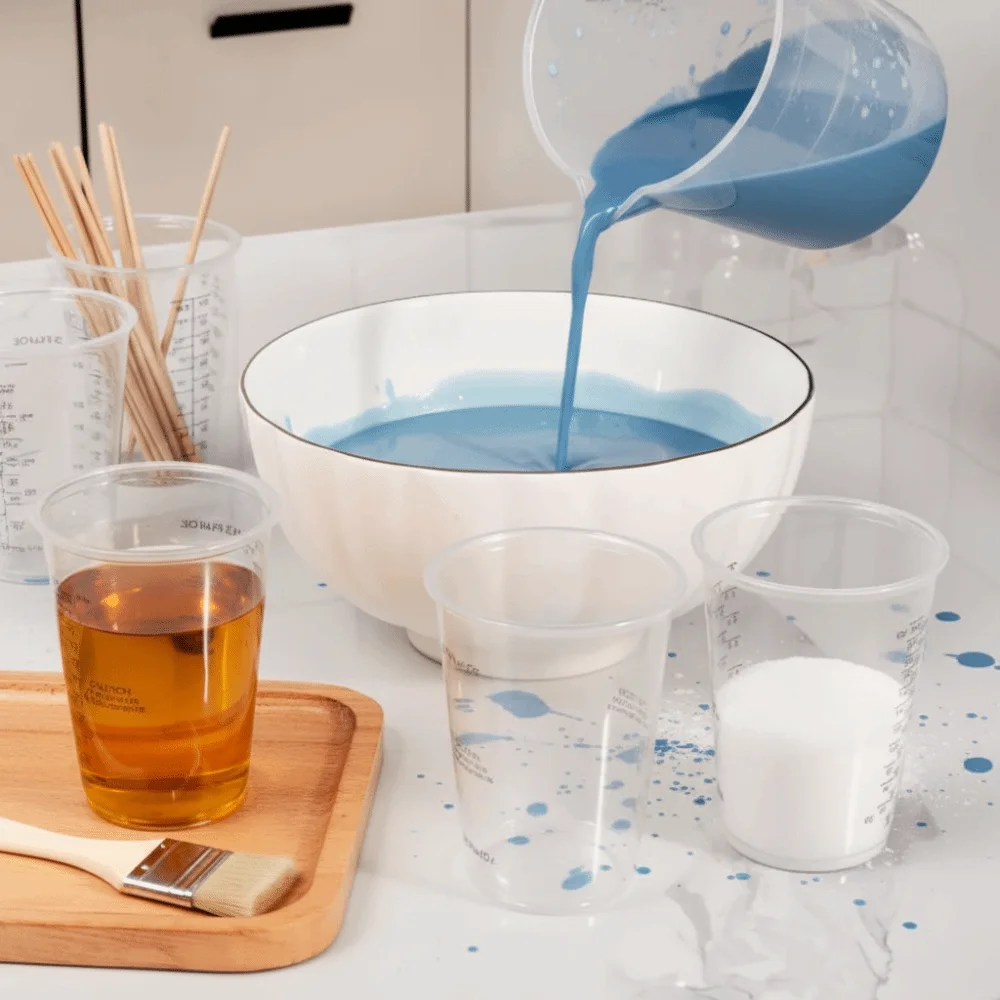 Disposable Disposable Measuring Cups Plastic With Stirring Sticks Epoxy Resin Mixing Cups Measuring Cups Stirring Sticks