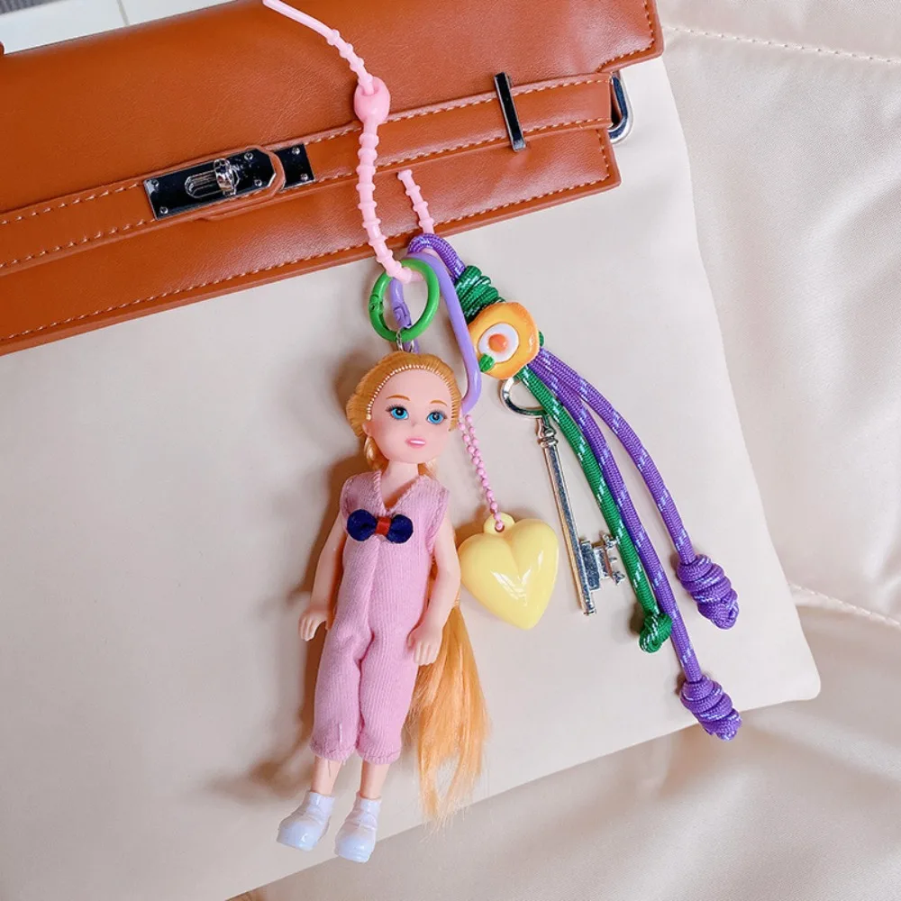 Nuovo ornamento appeso ciondolo bambola fai da te cambia vestiti carino auto portachiavi zaino accessorio per bambola Barbie