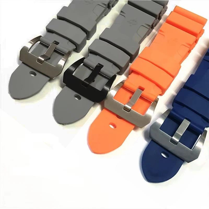 Bracelet de montre en caoutchouc de silicone souple pour homme, bracelet de montre, accessoires de bracelet, Panerai Submersible, PAM 441, 24mm,