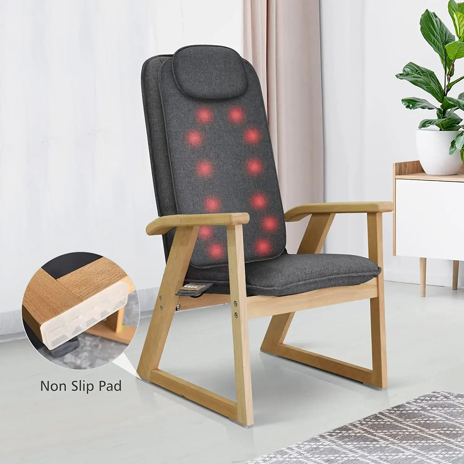 

Phenitech Portable Folding Back Massager Chair with Heat 3D/4D Shiatsu Massager Adjustable Backrest Height With Washable Cover