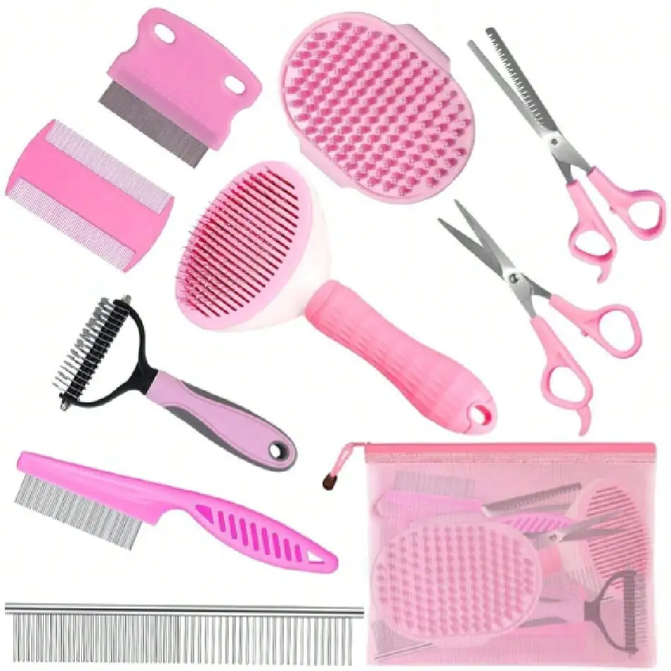 

Complete Pet Grooming Solution By Dog - 9PCS Kit With Slicker Brush, Deshedding Tool, And Grooming Comb For All Breeds And Sizes, Promotes Healthy Skin And Coat,27765692