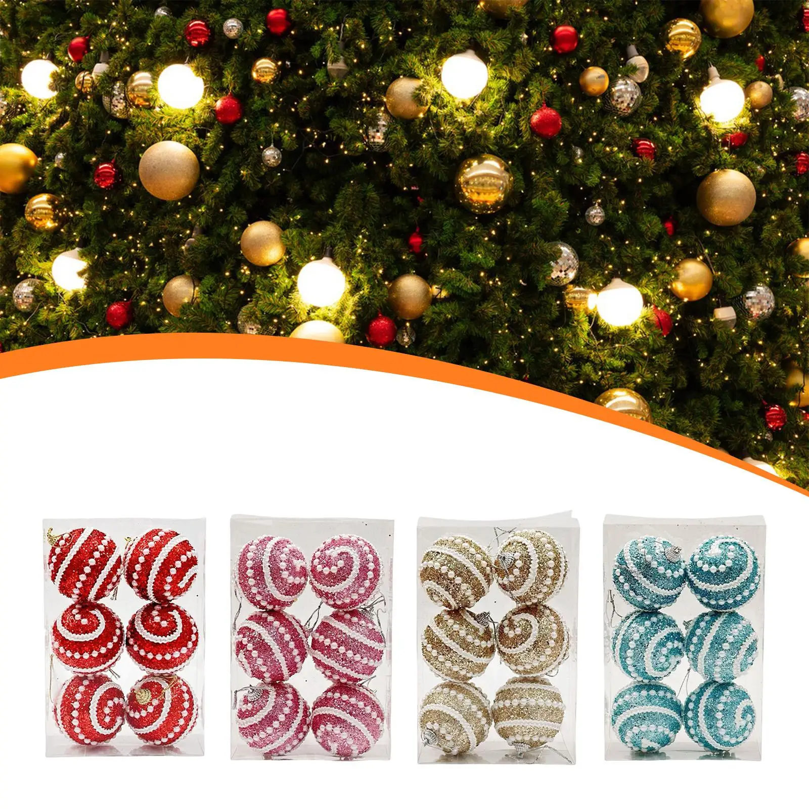 6 pçs enfeites de suspensão de natal pingentes charme bola de natal ornamentos decorativos pendurado enfeites para porta de casamento quintal varanda